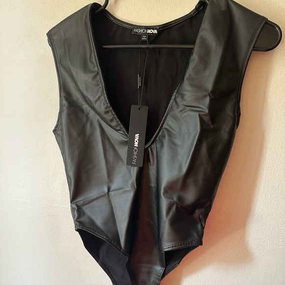 Not That Into You PU Bodysuit - Black - Picture 10 of 14